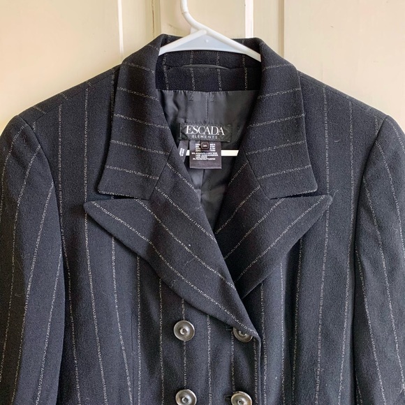 ESCADA ELEMENTS long wool pinstripe blazer - Picture 2 of 16